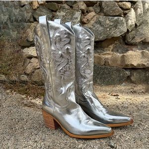 Silver cowgirl boots